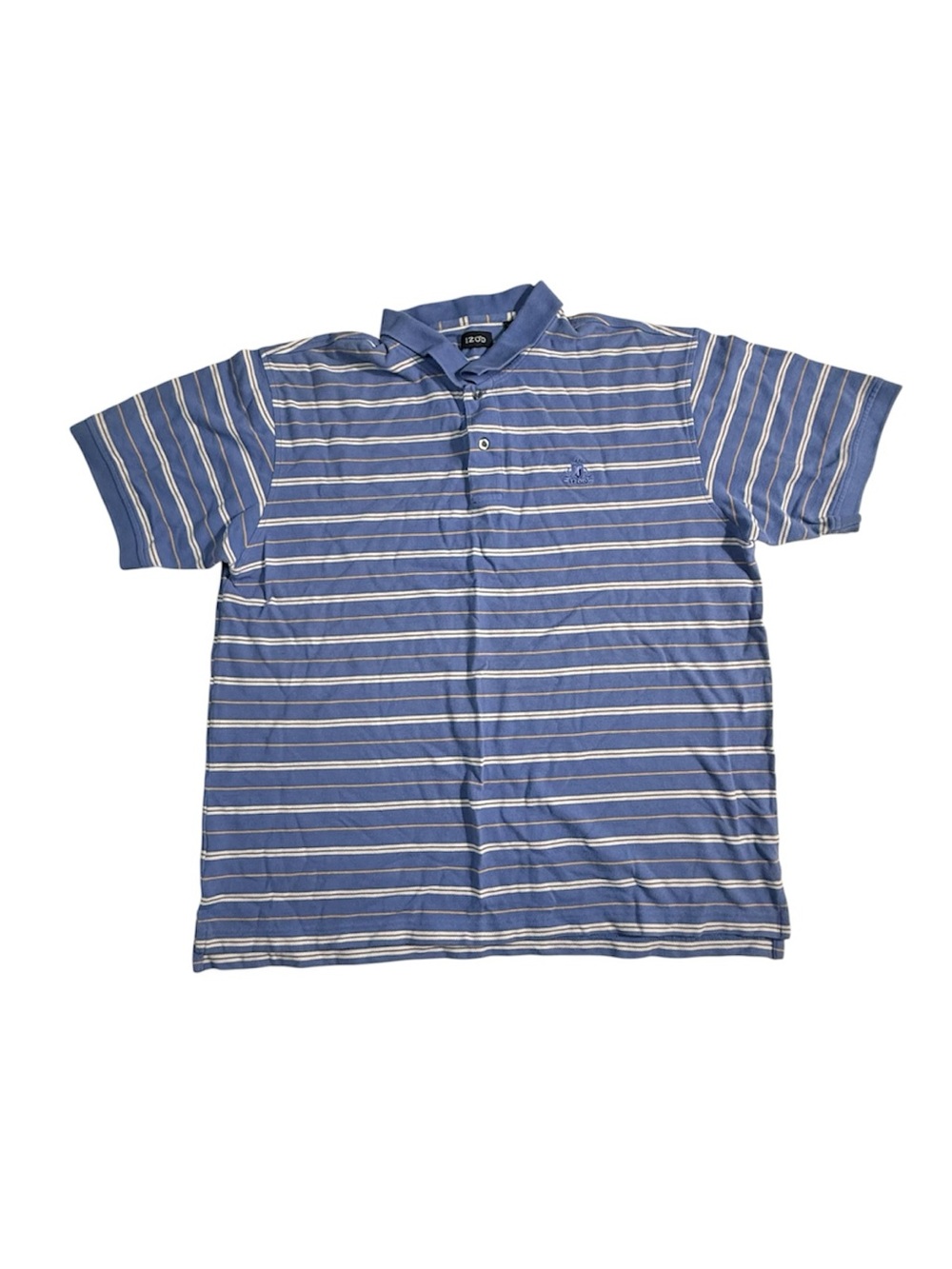 Vintage Izod Blue Striped Polo Shirt - Classic Casual